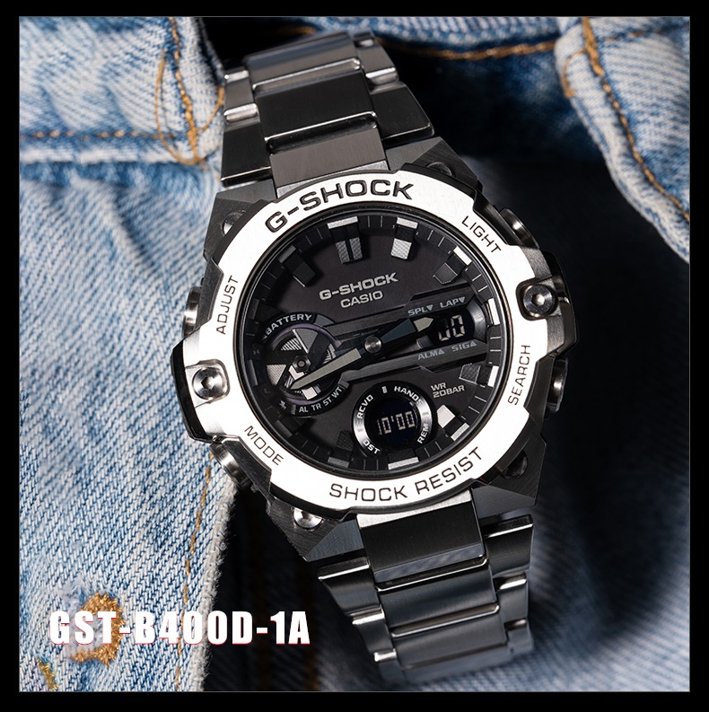 Casio Men's G-SHOCK Watch, Steel Tough Heart Electronic Sports Watch, Japanese And Korean Style, Gift for Boyfriend, GST-B100D 11