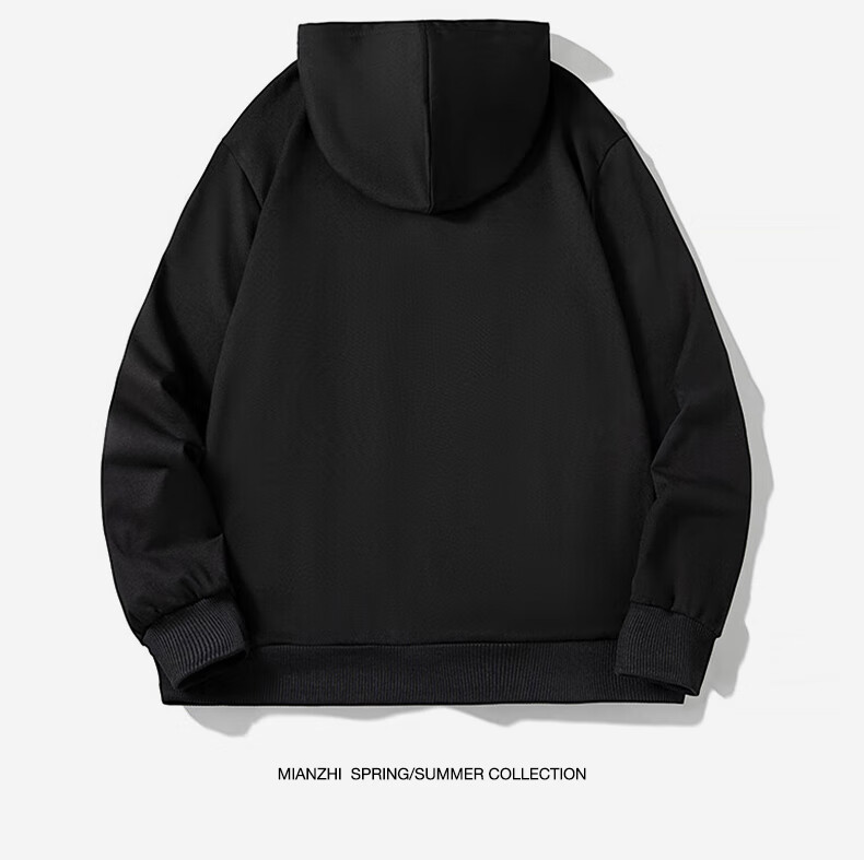 Mianzhi National Trend Brand Hooded Sweatshirt for Men, Trendy Versatile Round Neck Loose Casual Top Jacket for Men, White, XL 6