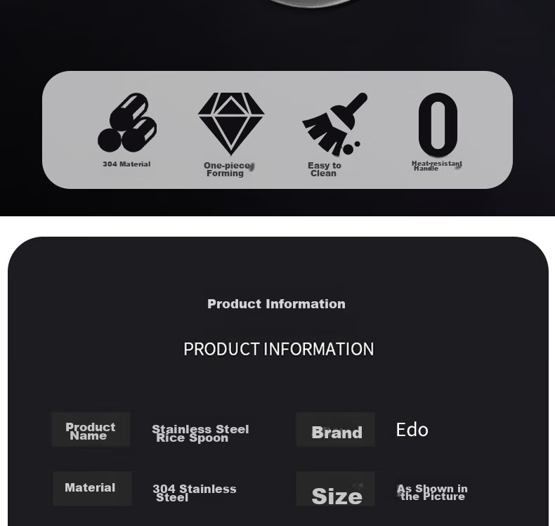 Edo 304 Stainless Steel Rice Spoon, Non-Stick Serving Spoon for Home And Restaurant Use, Rice Scoop, Tablespoon for Electric Rice Cooker 3