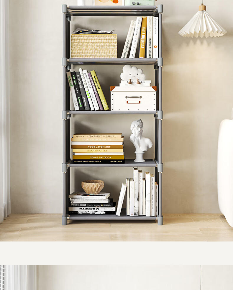 Jialiren Floor Bookshelf, Desktop Storage Rack for Students, Simple Bookcase for Dormitory And Home Use, Multifunctional Storage Shelf 16