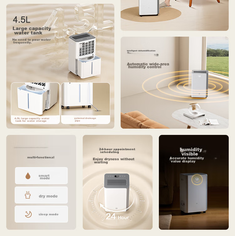 JD Original Dehumidifier for Home Use, 40L/day Dehumidification Capacity, for Basement, Bedroom, Duplex Villa, Commercial And Industrial Use, Moisture Removal, Mold Prevention, Quiet Clothes Dryer 3