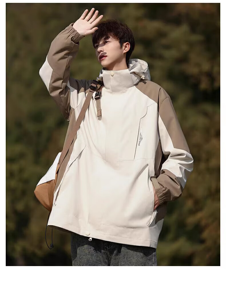 MMOPTOP Shanxi Three-In Outdoor Jacket for Men, Spring And Autumn Hiking Sports Workwear Top 1818 Black L 15