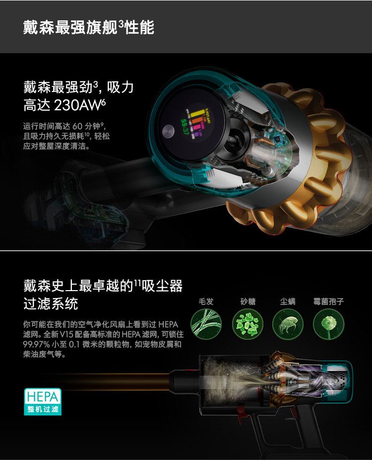 戴森最新旗舰 Dyson V15 手持无线吸尘器 图7