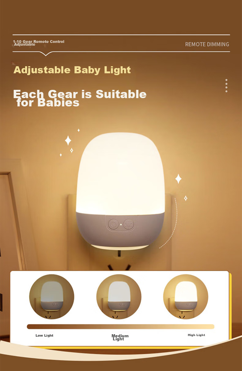 Heart Lock Night Light, Baby Feeding Lamp, Remote Control Bedroom Bedside Lamp, Plug-In Sleep Light, Infant Nursing Mother And Baby Night Light for Nighttime Use 3