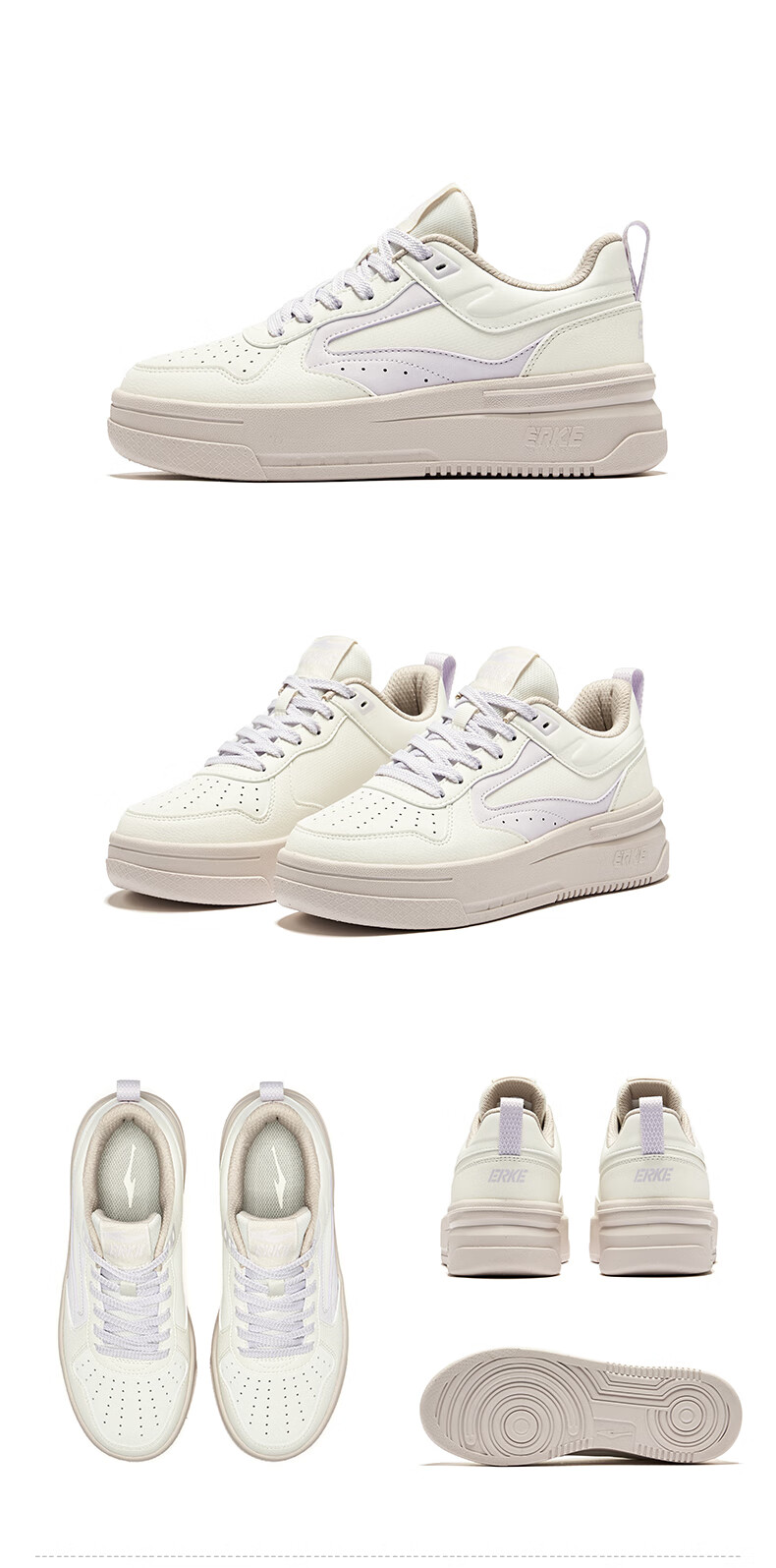 ERKE Women's Sneakers, Summer New Style Breathable Versatile Casual Shoes, Thick-Soled Comfortable Sports Shoes | Wanku 2.0 14