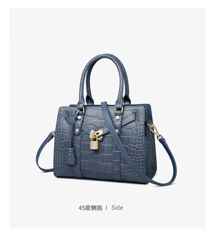 金狐狸(foxer)包包女包牛皮鳄鱼纹手提包女时尚大容量单肩包女休闲