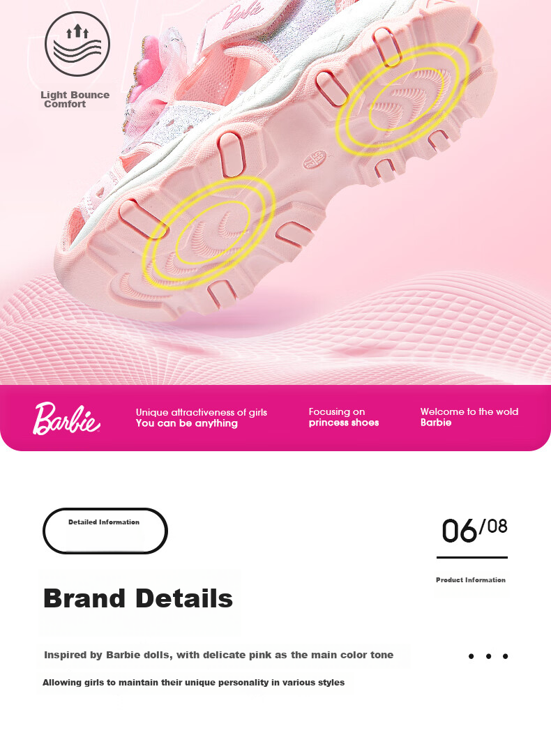 Barbie Girls' Sandals, Casual Outdoor Beach Summer Princess Closed-Toe Sports Sandals DA6309 Pink Size 28 10