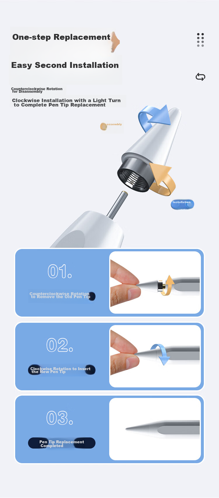 BIAZE Compatible Stylus for Xiaomi Alternatives, Focus Touch Pen for Xiaomi Pad 8/8Pro/7/7S Pro/Ultra/6MAX, Inspiration Stylus for Redmi Pad K/Pro/SE Capacitive Pe 5