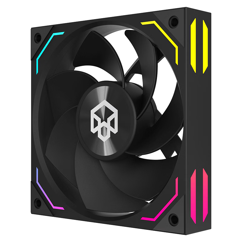 PADO G13 Black Reverse Case Fan Cooler, PWM Intelligent Temperature Control, ARGB Lighting Sync, Low Noise 12cm
