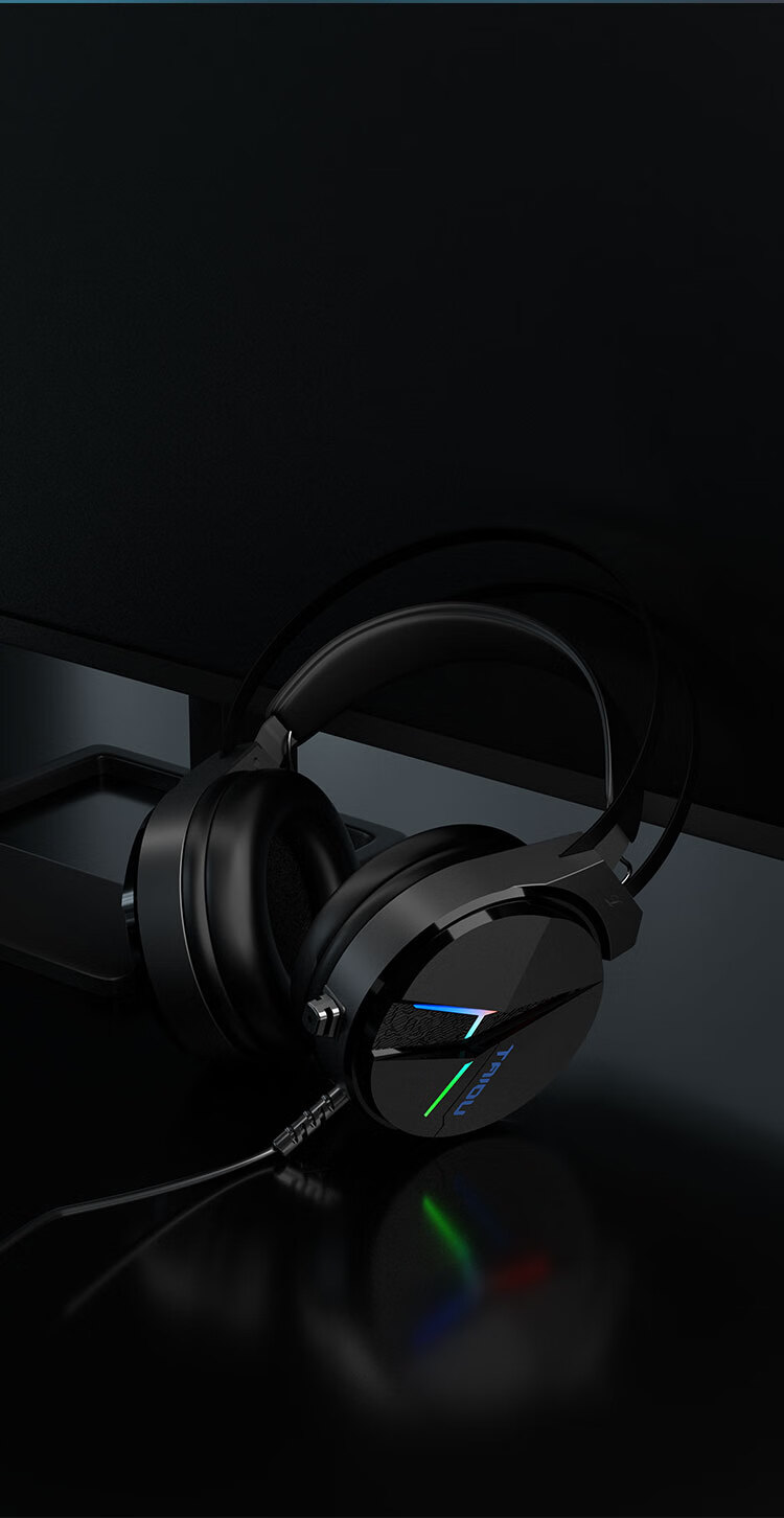 Taidu THS306 Phantom Dragon Eye Gaming Headset Wired USB 7.1 Surround Sound Wing-style Headband PUBG Delta Operation White Blue 18