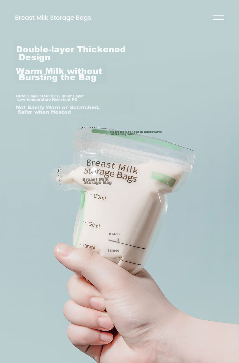 MyCarol Breast Milk Storage Bags, Disposable Milk Powder Dispensing Bags for Breast Milk Storage And Baby Food, 150ml*32 Pieces 8