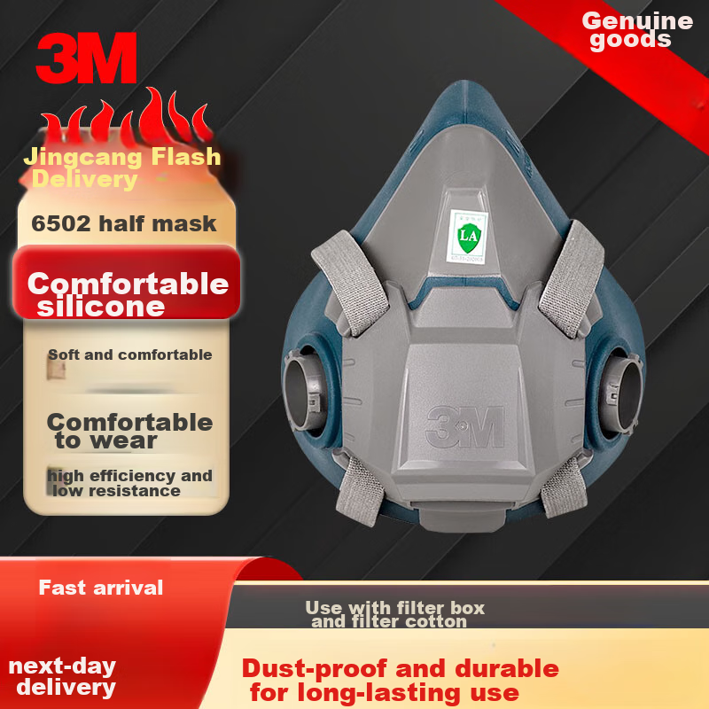 3M M6502 Silicone Gas Mask (Accessories Not Included), Respiratory Protection Face Shield, for Use with Filter Cartridges (Unit: Set)