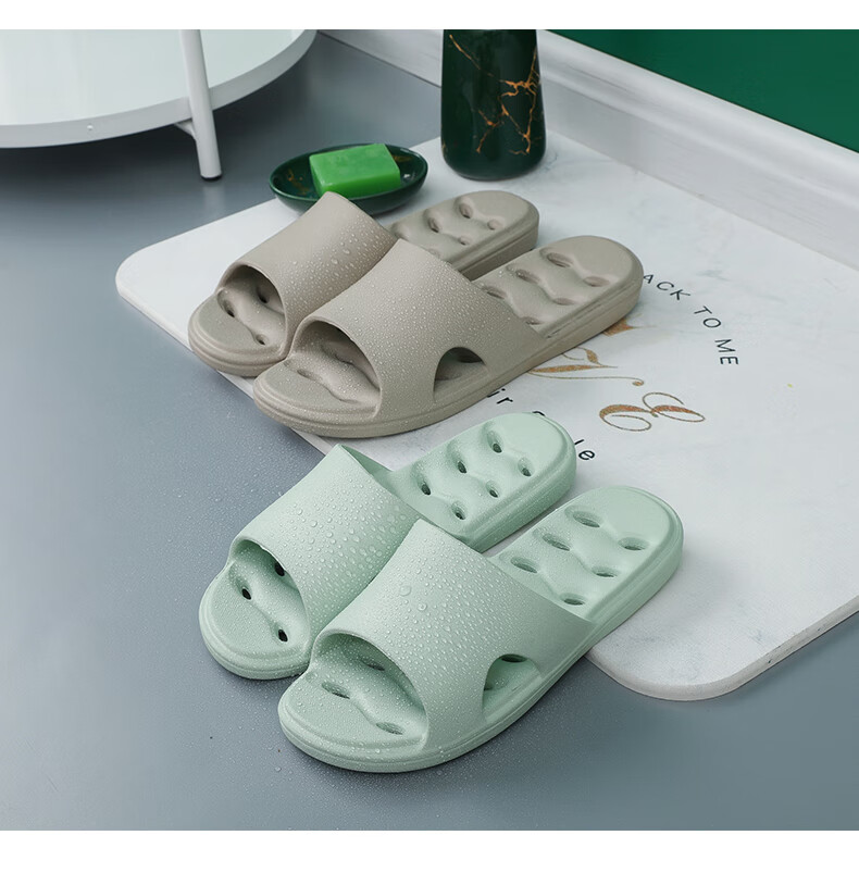 GUOLUOFEI [Size Adjustment] Bathroom Slippers for Men And Women, Summer Indoor Hollow Water-Evaporating EVA Sandals, Navy Blue, Size 41-42 13