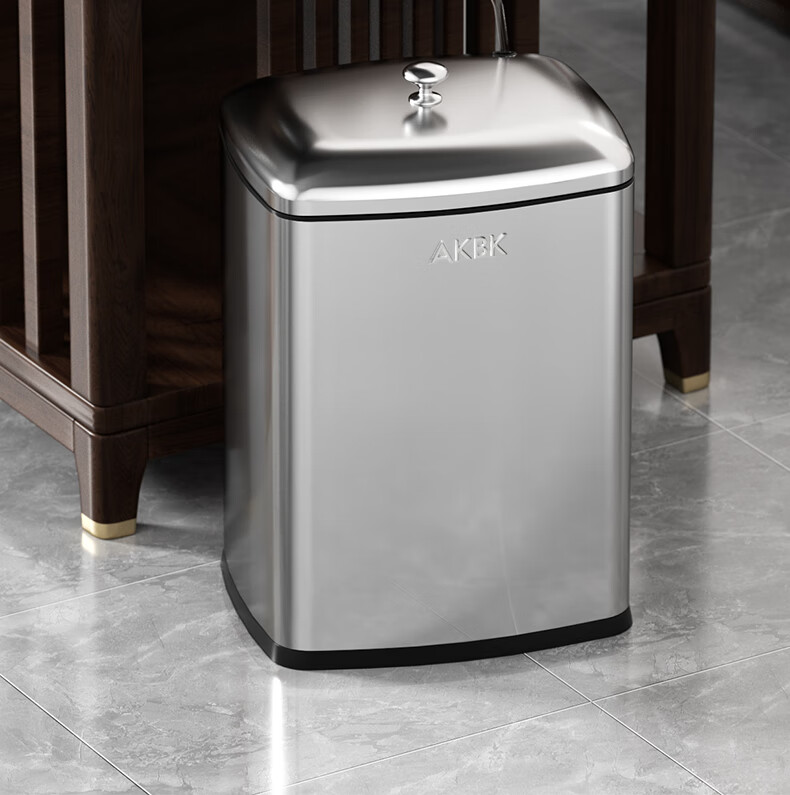 AKBK Stainless Steel Tea Water Bucket Trash Can, 8L Black Titanium Gold Tea Residue Bucket, Water Storage Bucket, Dry And Wet Separation Tea Waste Water Bucket 2