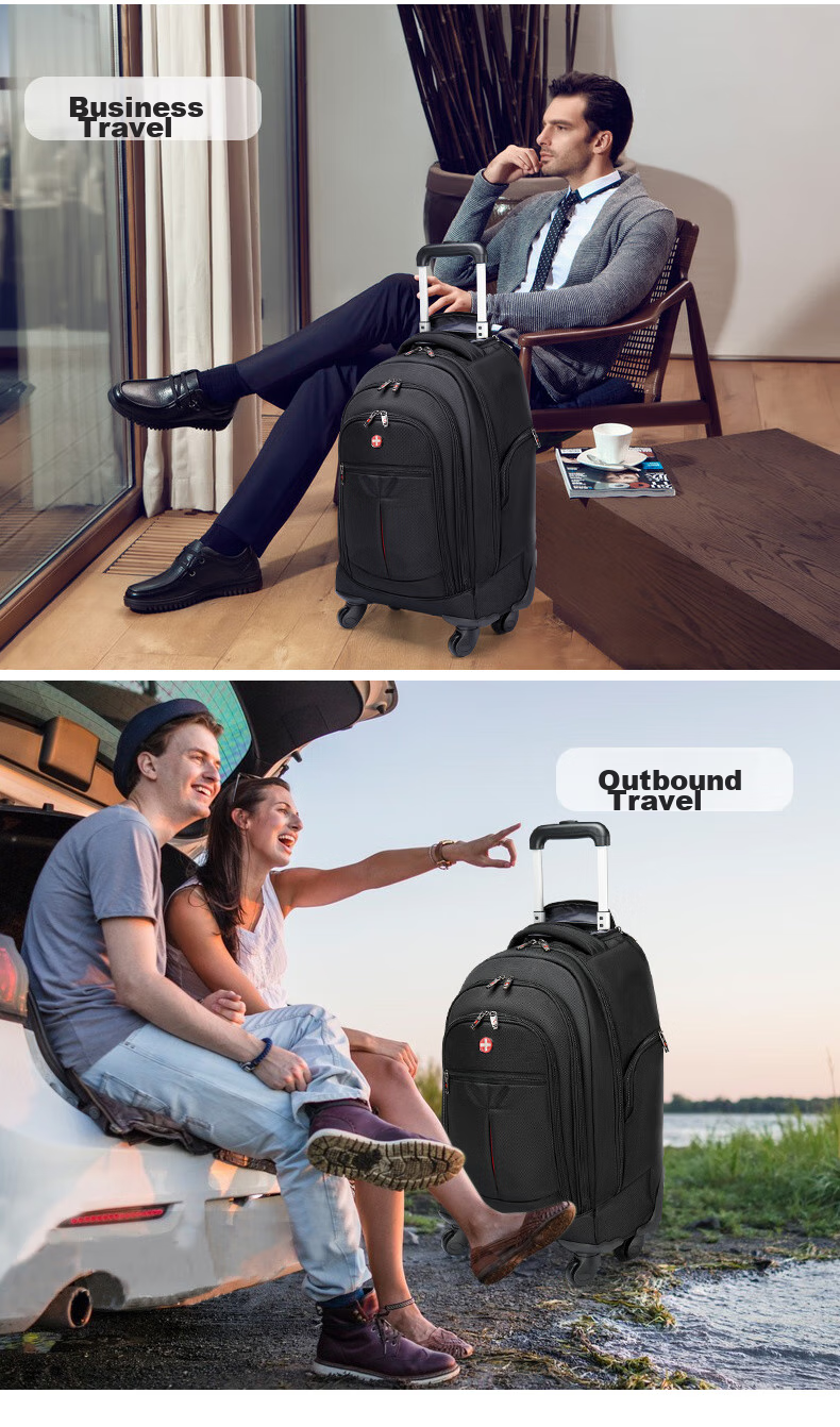 CROSSGEAR Backpack with Wheels, 15.6-Inch Laptop Bag for Men And Women, Business Travel, Outdoor Adventures, Carry-On Luggage with Wheels 13