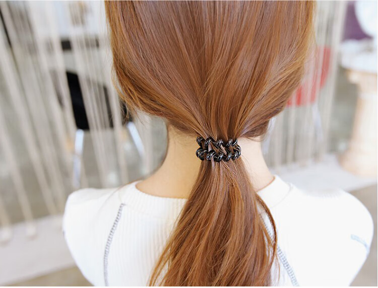 Jianyingshu Black Large Thickened Telephone Wire Hair Ties 10 Pieces Hair Bands Elastic Hair Ropes Hair Scrunchies Hair Elastics 1