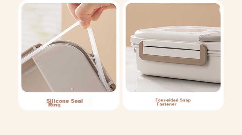 Guangyi 316 Stainless Steel Lunch Box for Elementary School Students And Office Workers, Children's Meal Box with 2 Compartments And Utensils GY7417 6