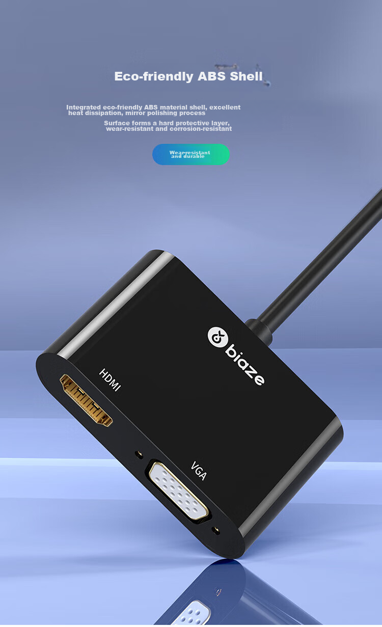 BIAZE DVI to HDMI + VGA Converter, One-To Splitter (Same Display), One-To HD Extension Splitter, One-In Two-Out, for Connecting PC to TV Or Projector 9