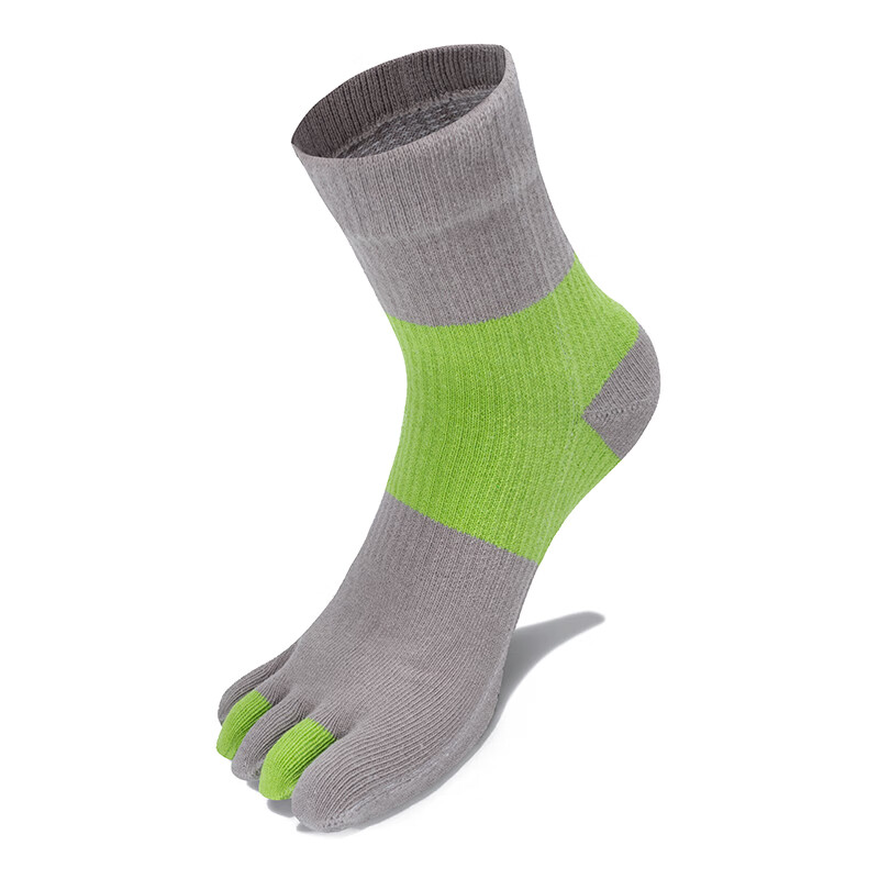 TFO Competition-Grade Five-Toe Outdoor Socks, Breathable Sports Socks, Hiking And Mountaineering Socks 2202423, Men's Gray-Green Color