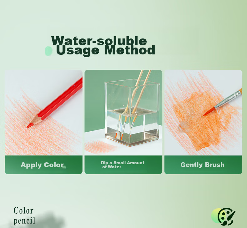 M&G Stationery, 12 Colors of Water-Soluble Colored Pencils, Student Art Coloring Set with Brushes, Red Tube Packaging, AWP36809, Children's Birthday Gift 10