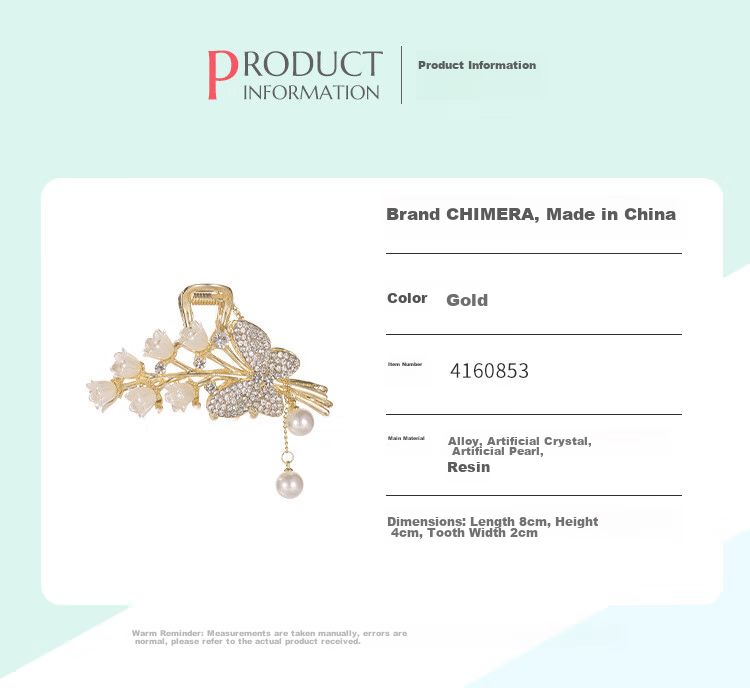 CHIMERA Elegant Hair Clip, Back of Head Half-Up Butterfly Bun Clip for Women, Side Clip Hair Accessory, Mid-Autumn Festival Gift 19