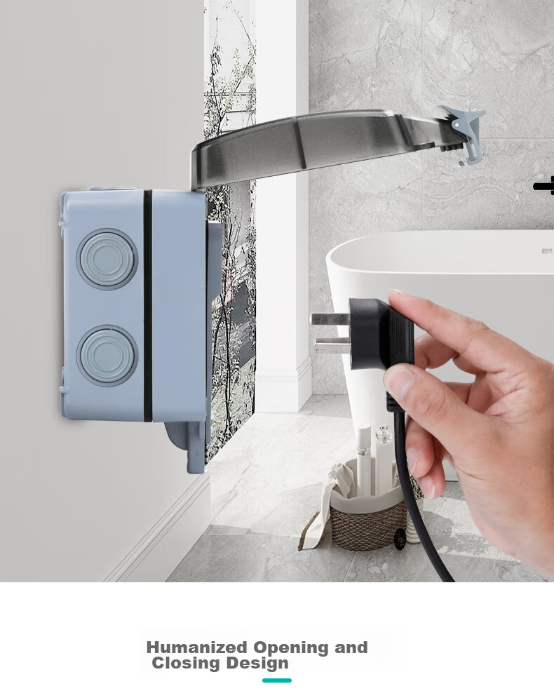 Xiya Waterproof Socket, Outdoor Bathroom, IP66 Waterproof And Dustproof, Heavy Rain-Resistant, Safety Protection, Three-Hole 16A High-Power Socket, Deepened Versio 9