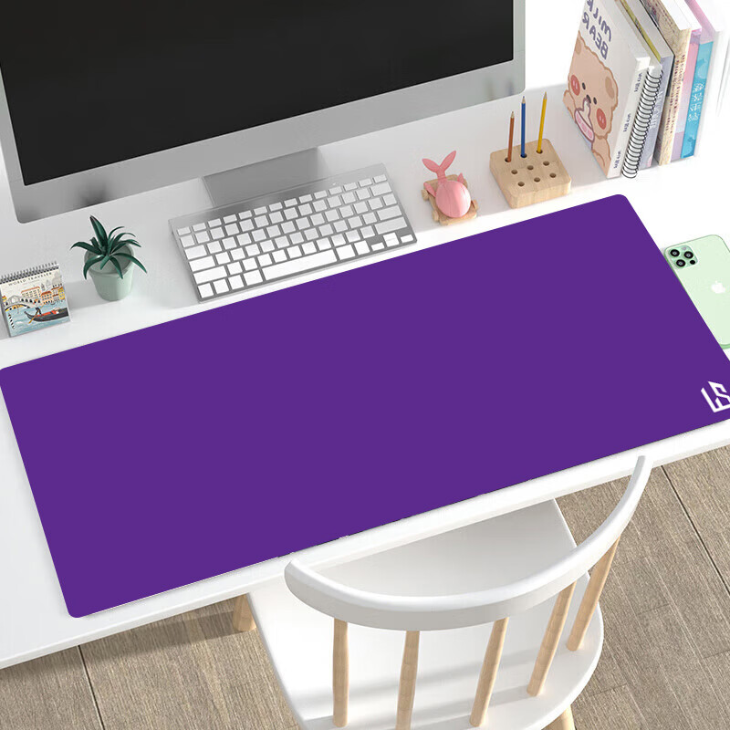 Игровой коврик для мыши Lingshe 900x400x3 мм, с кристально-фиолетовым принтом PLUS, для FPS игр, с точной обработкой краев, противоскользящий