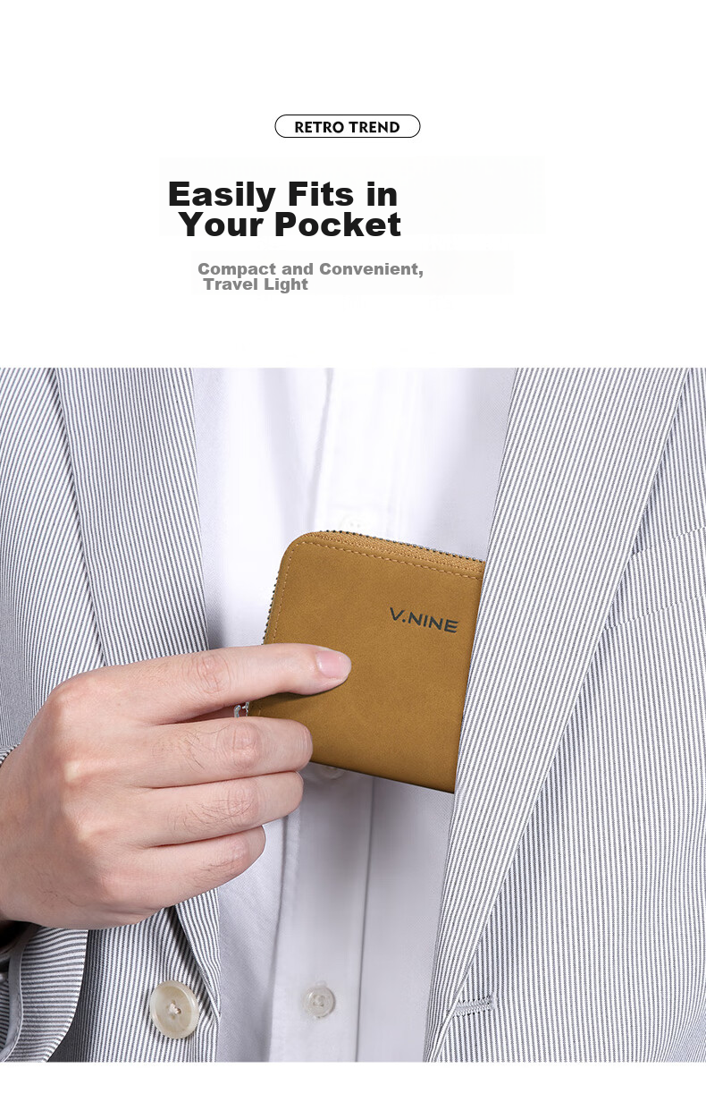 V.NINE Card Holder for Men with Multiple Card Slots, Bank Card Holder, ID Holder, Horizontal Coin Purse, Men's Valentine's Day Gift Box Set 11