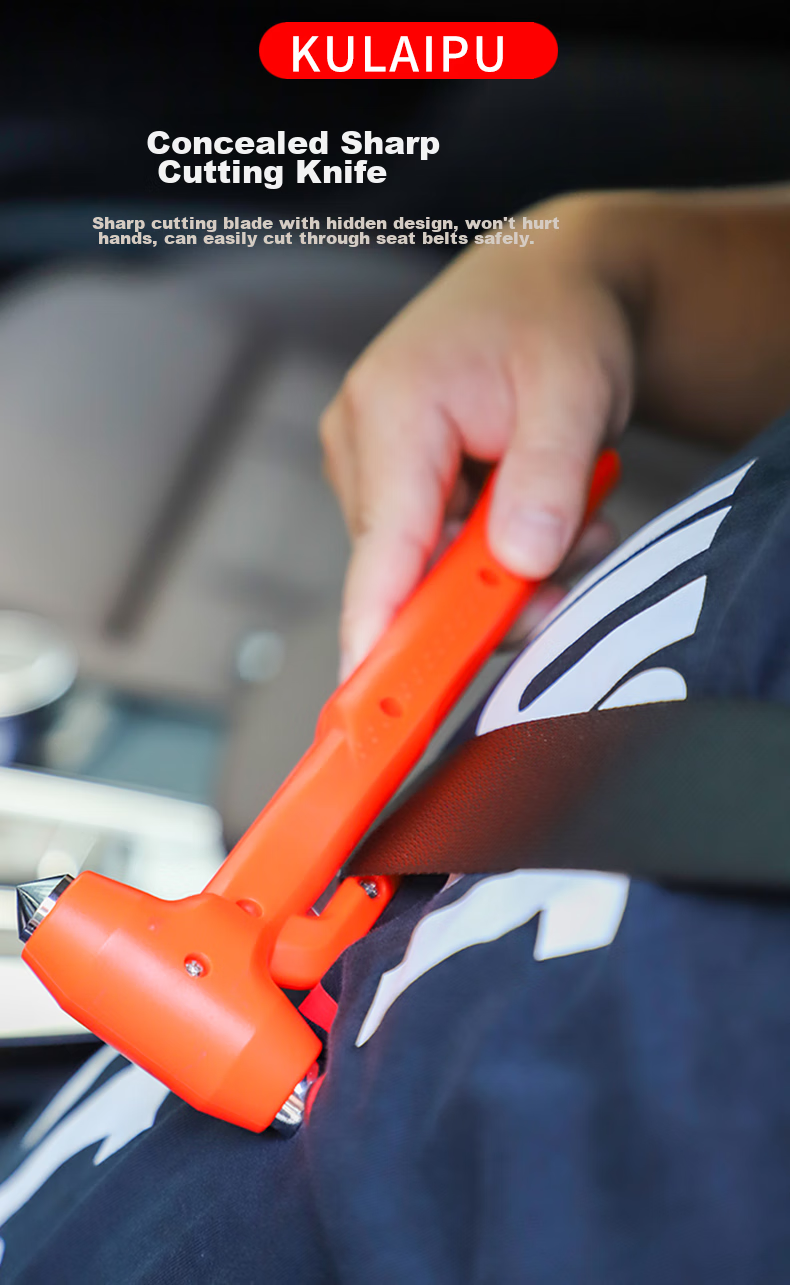 Kulaipu Car Safety Hammer, Window Breaker, Emergency Rescue Multi-Functional Fire Hammer, Vehicle-Mounted Life-Saving Hammer with Bracket KLP-86 5