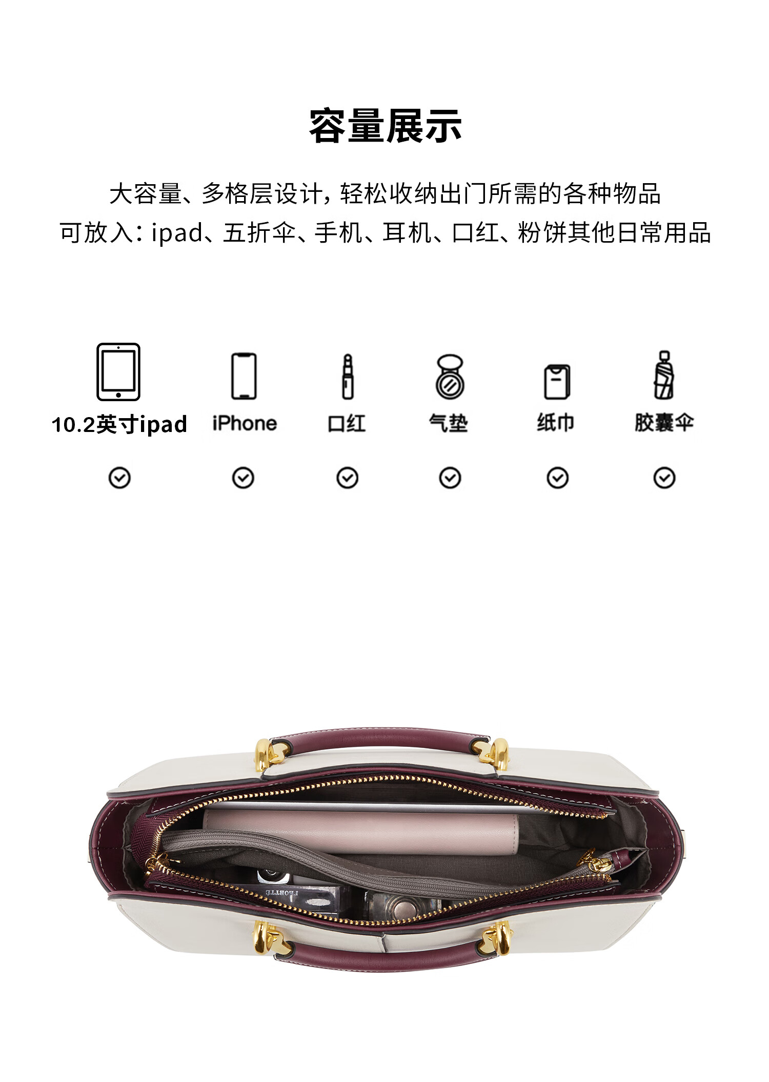 Cnoles Handbag for Women, Genuine Leather, Practical Large Capacity Shoulder Bag, High-End Brand Style, Birthday Gift for Girlfriend Or Wife 12