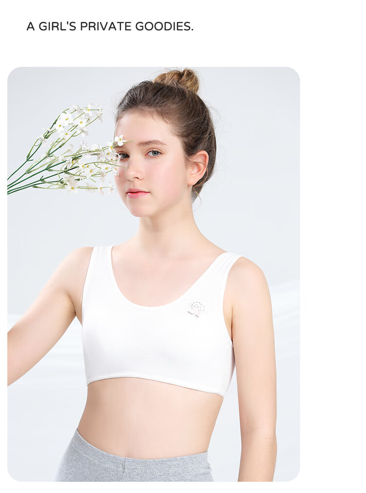 LangSha Girls' Developmental Underwear Seamless Thin Vest Bra for Middle and High School Students Single Piece 3
