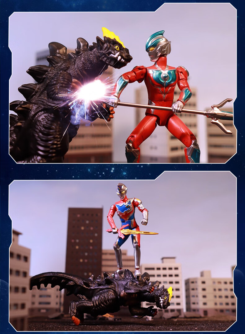 LDCX Dijasailo Blaze Ultraman Action Figure Set Gift Box Toy for Boys Children's Birthday New Year Christmas Gift 10