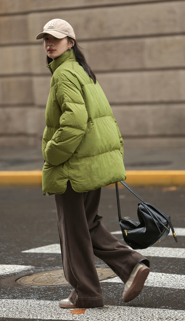 Dme [Avocado Good Mood] Winter Lightweight Stand Collar Warm 90% Duck Down Filling Versatile Women's down Jacket 4