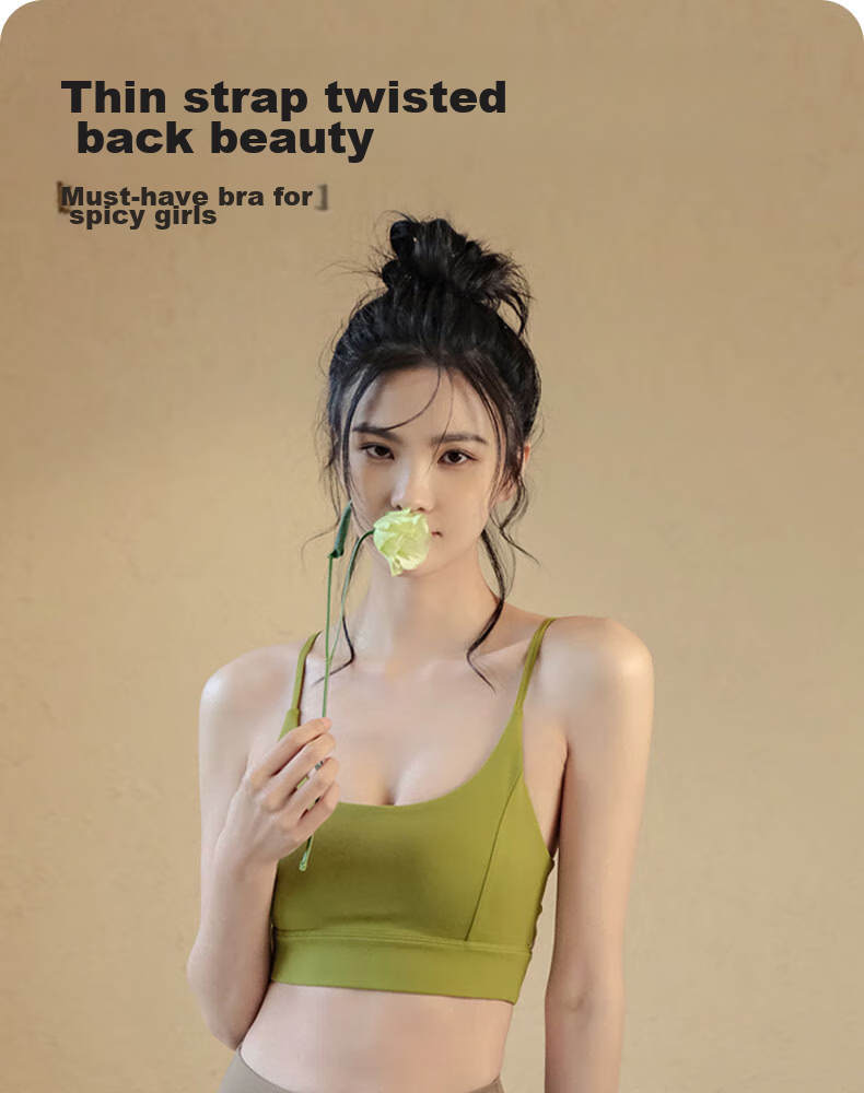 XUEXIMAN Yoga Sports Bra for Women, High-Impact Shock-Absorbing, Push-Up, Spaghetti Strap Bra with Padding, Running And Fitness Vest 1