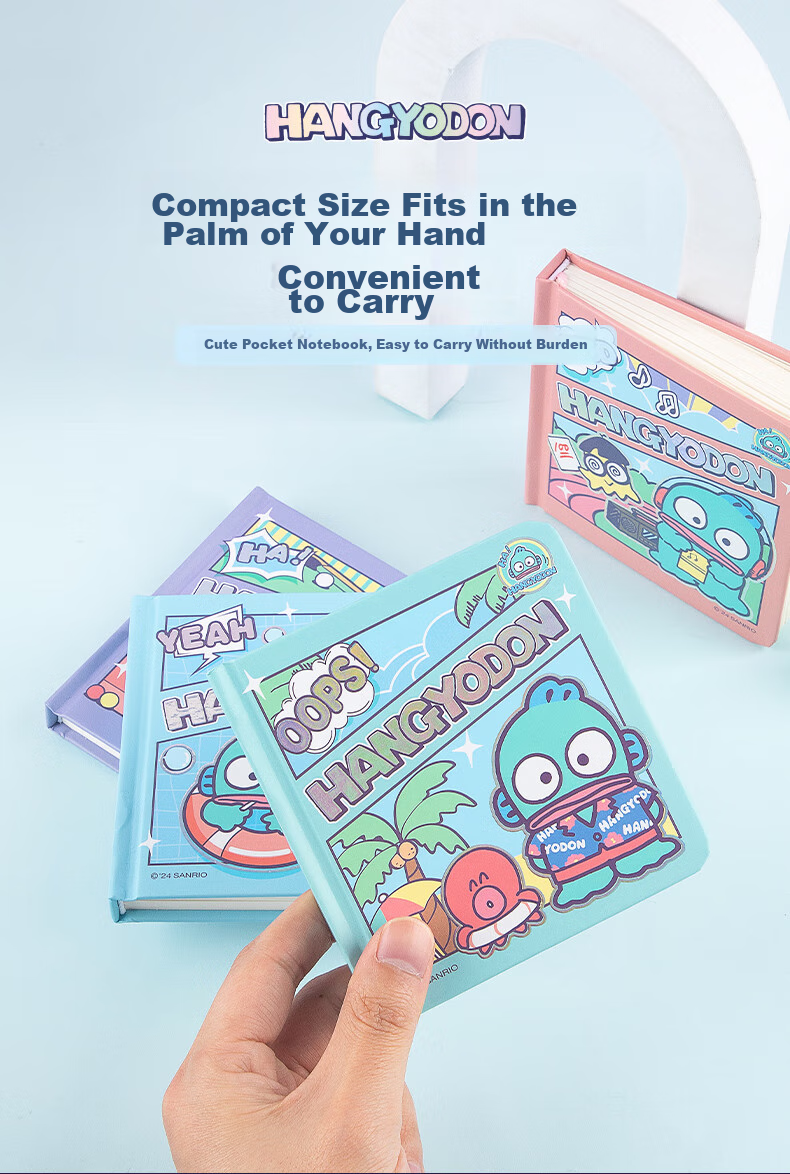 GuangBo X Sanrio Little Mermaid Series Square Pocket Notebook, High-Quality Journal, Grid Inner Pages, Diary, 80 Sheets, 98*98mm, Random Color, KT81412 9