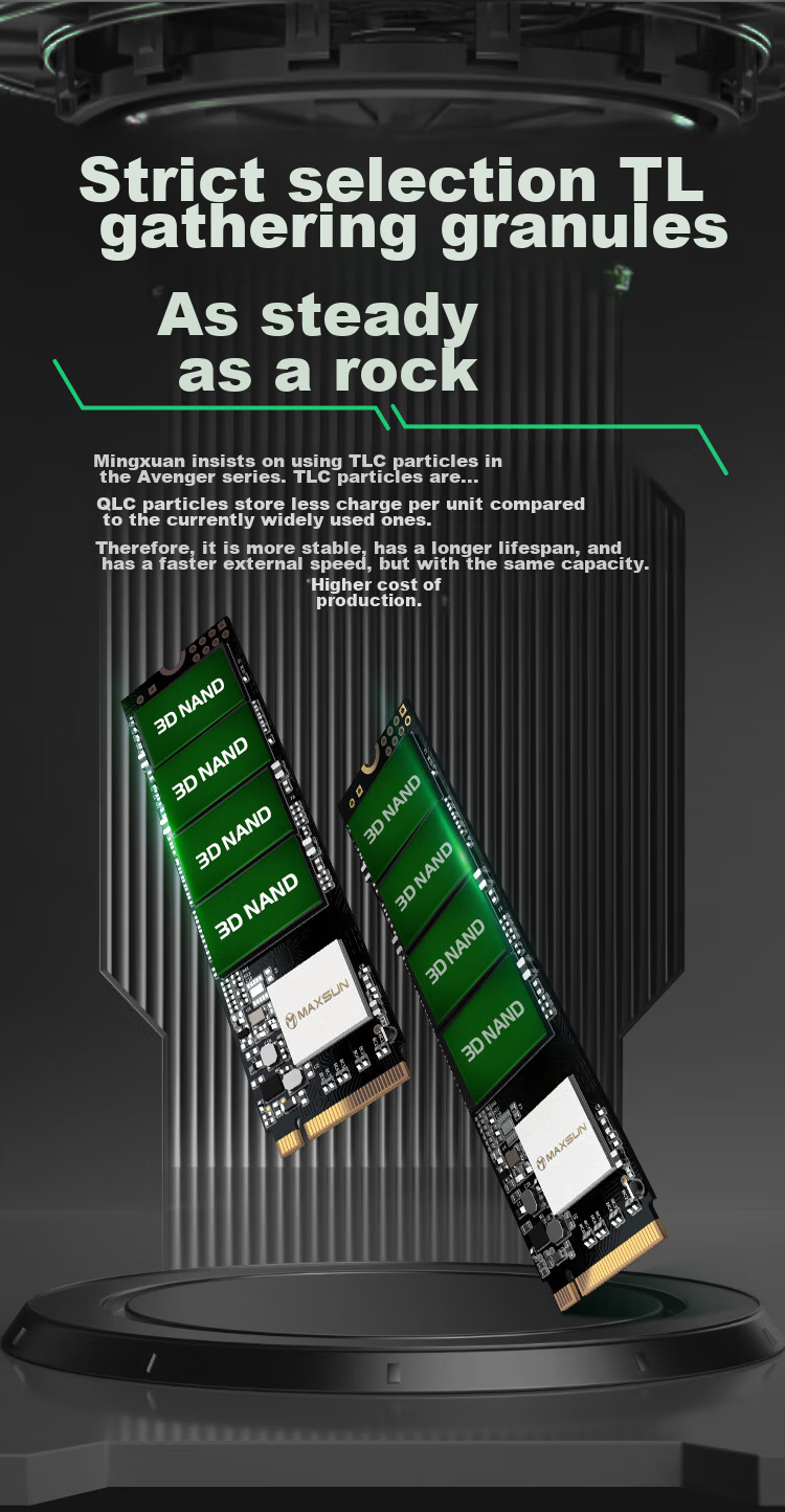 MAXSUN 512GB SSD, M.2 Interface (NVMe Protocol), PCIe 3.0, 3400MB/s, Gaming Heart 3