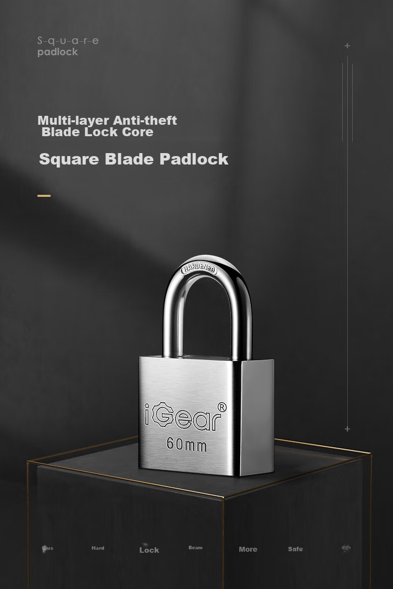 IGear Padlock, Waterproof And Rust-Resistant, Door Lock Tool, School Gate, Shop, Warehouse, Car Compartment, Home Security Lock, Anti-Theft And Tamper-Proof Lock, 60mm 2