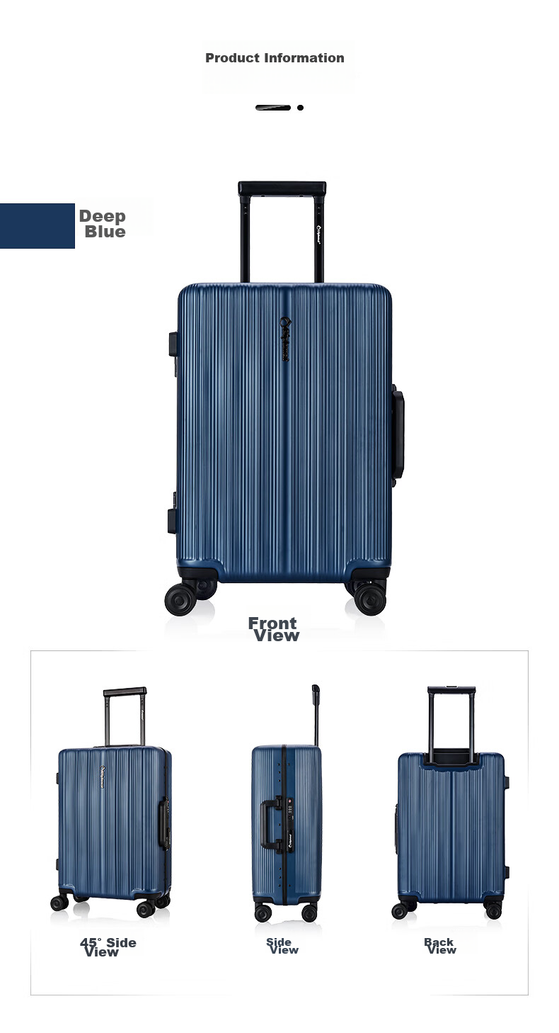 Diplomat Large Capacity 25-Inch Suitcase with Password Lock for Men And Women, Travel Luggage TC-26173 Navy Blue 10