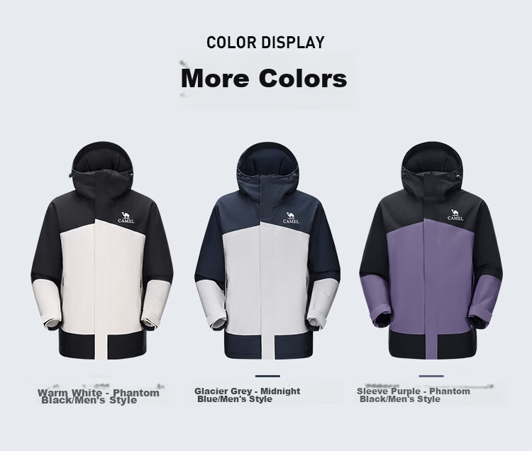 CAMEL Outdoor Padded Jacket AK80 Hard Shell Waterproof Cotton Coat for Men, Thickened Mountaineering Suit A14CF09733 16
