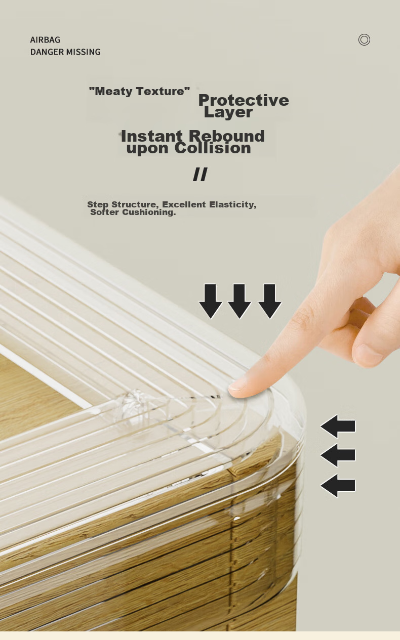 BEIDELI Transparent Hollow Anti-Collision Strip, Anti-Bump Sticker, Cushioning Soft Edge Strip, Invisible Transparent, Eco-Friendly Non-Toxic, 2 Meters 2