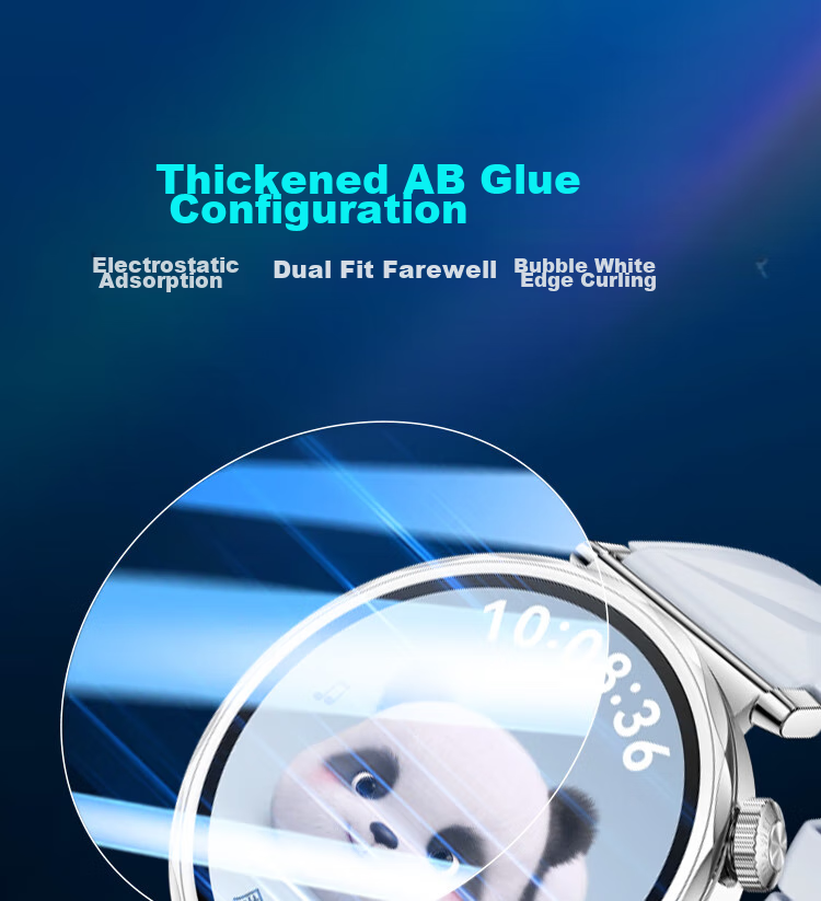 ESCASE [Three-Piece Deluxe Set] Huawei Watch GT5 Tempered Glass Screen Protector, Full Coverage, HD Clear, Shatterproof, Fingerprint-Resistant Protective Film for Watch Face, 41MM 7