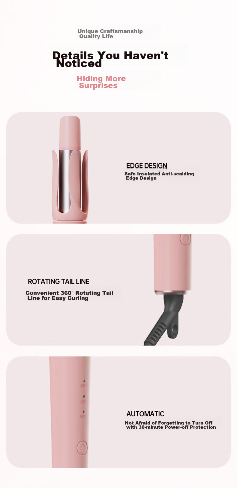 Jindao Fully Automatic Curling Iron, Gentle on Hair, Big Wavy Curl, Lazy Atmosphere, No-Stress Electric Curling Tool, Non-Sticky Hair Styling, 32mm Negative Ion K3 Portable, National Day Holiday Gift 16