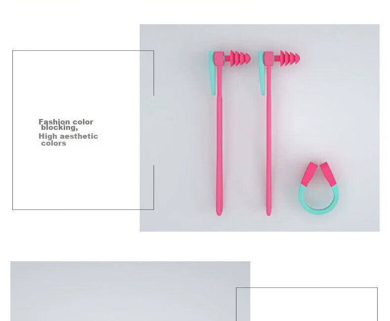 BALNEAIRE Premium Vacation Nose Clip And Ear Plug Set, 3D Frame Non-Slip Nose Clip Silicone Ear Plugs Suitable for Childre 13