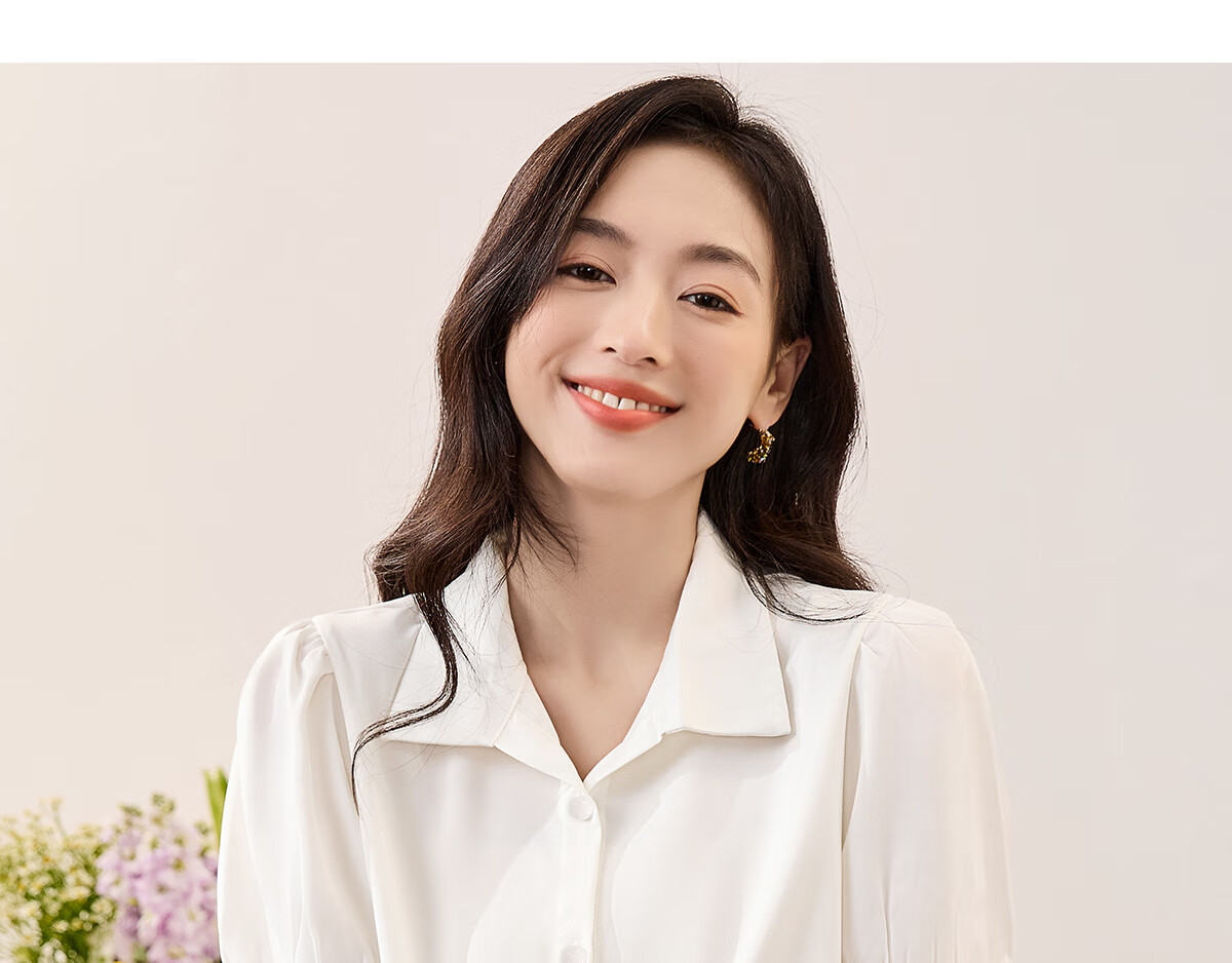 Chushen Summer Short-Sleeve Satin Blouse for Women, Elegant High-Quality Design-Inspired French Style Professional Commuter Shirt S143C1455 12
