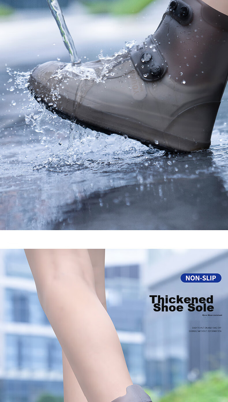 BWNK Waterproof Rain Boots for Men And Women, Straight Tube Non-Slip Thickened Wear-Resistant, Brown Size 40-42 5