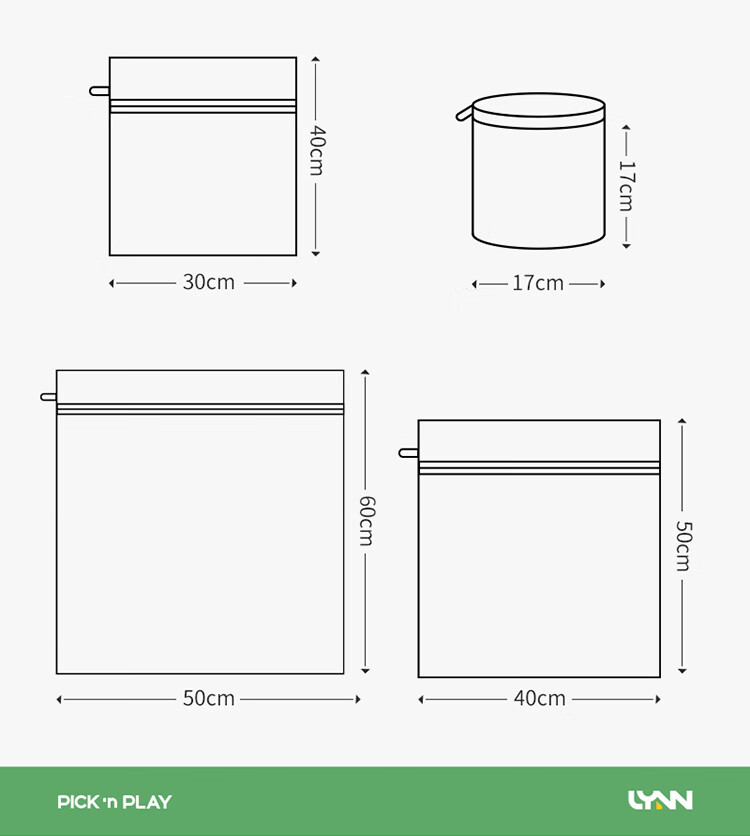 LYNN Laundry Detergent Bags, Anti-Deformation Fine Mesh Wash Bags for Underwear, Sweaters, And Down Jackets, 5-Piece Set for Washing Machine 12