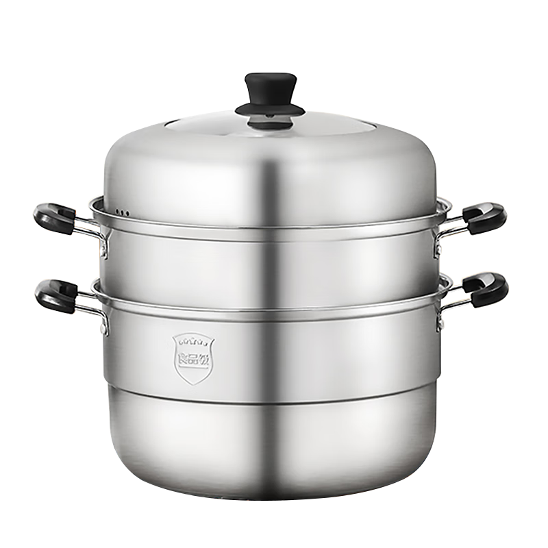 Joyoung Steamer Pot, Three-Layer Steamer Pot, Composite Bottom Stainless Steel Soup Pot, Household Steamer for Buns And Dumplings, High-Arch Lid, 32cm ZGH3201