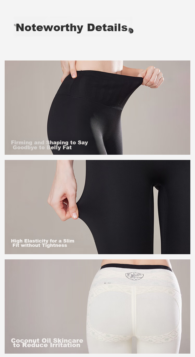 JOAE Coconut Oil Skincare Shark Leggings for Women, Fleece-Lined Spring Tummy Control Slimming Shaping Base Layer Yoga Pants L 16
