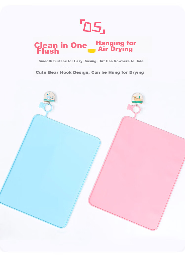 CHERISHES LIFE Elementary School Student Placemat, Children's Waterproof, Oil-Proof, Non-Slip, Heat-Resistant Silicone Mat, First Grade Lunch Mat, Blue, 40x30 9