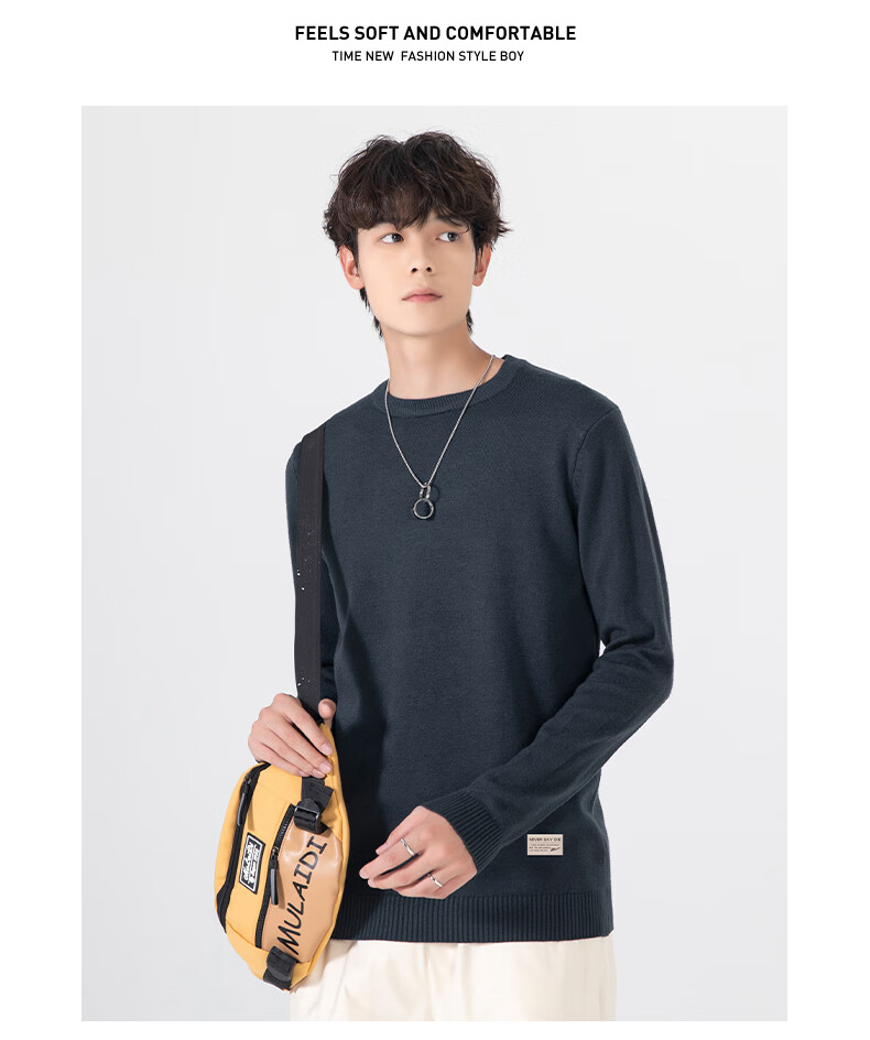 Warrior Sweater for Men, Autumn And Winter Fashion Round Neck Knit Sweater, Warm Men's Clothing Top Undershirt 18